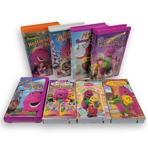 VTG Barney Halloween‎ Christmas Zoo Sing Along Songs VHS Video Tape Lot Of 8